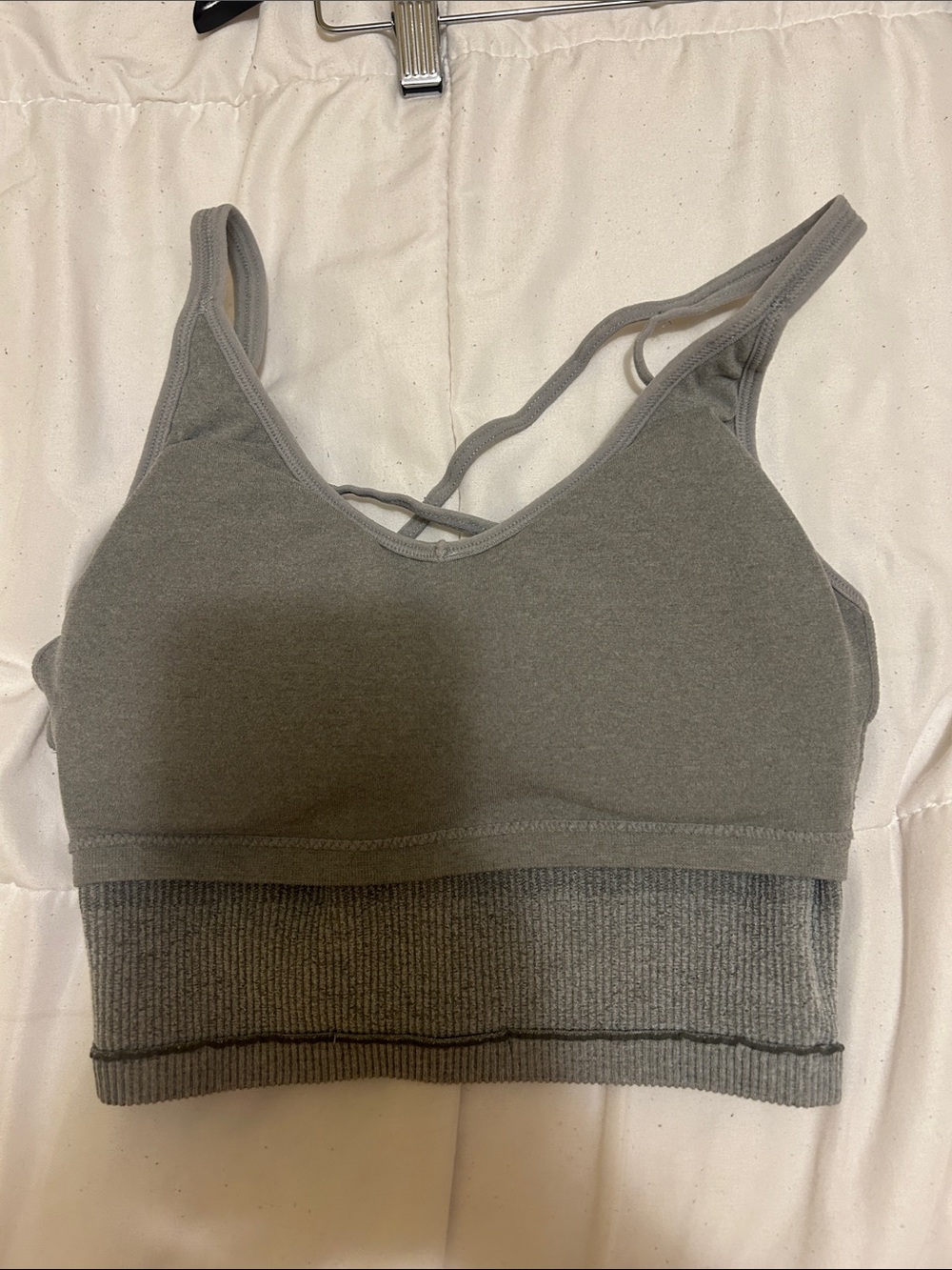 Lemon Grey Ribbed Scoop Bralette - Picture 5 of 5